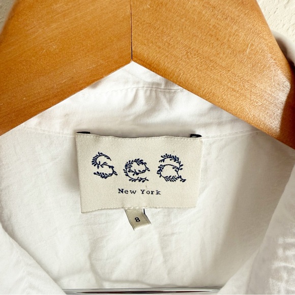 Sea New York White Button Up Midi Dress Minimalist Quiet Luxury Old Money Size 8 - Picture 4 of 7